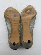 Pre-Owned Jimmy Choo Silver Size 7.5 Lace Pump Heels | True Fashionistas.