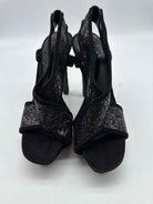 Pre-Owned Diane Von Furstenberg Black Size 7 Glitter Stiletto Heels | True Fashionistas.