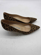Pre-Owned Manolo Blahnik Brown Size 5 Leopard Pump Heels | True Fashionistas.