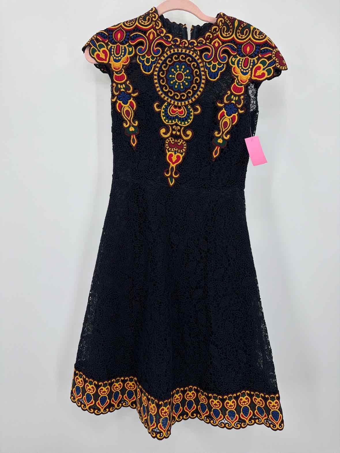 Pre-Owned Valentino Navy Size 45 Lace Cocktail Short Short Sleeve Dress | True Fashionistas.