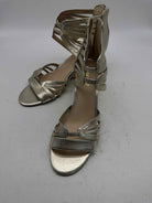 Pre-Owned Nine West Gold Size 9 Caged Heels | True Fashionistas.