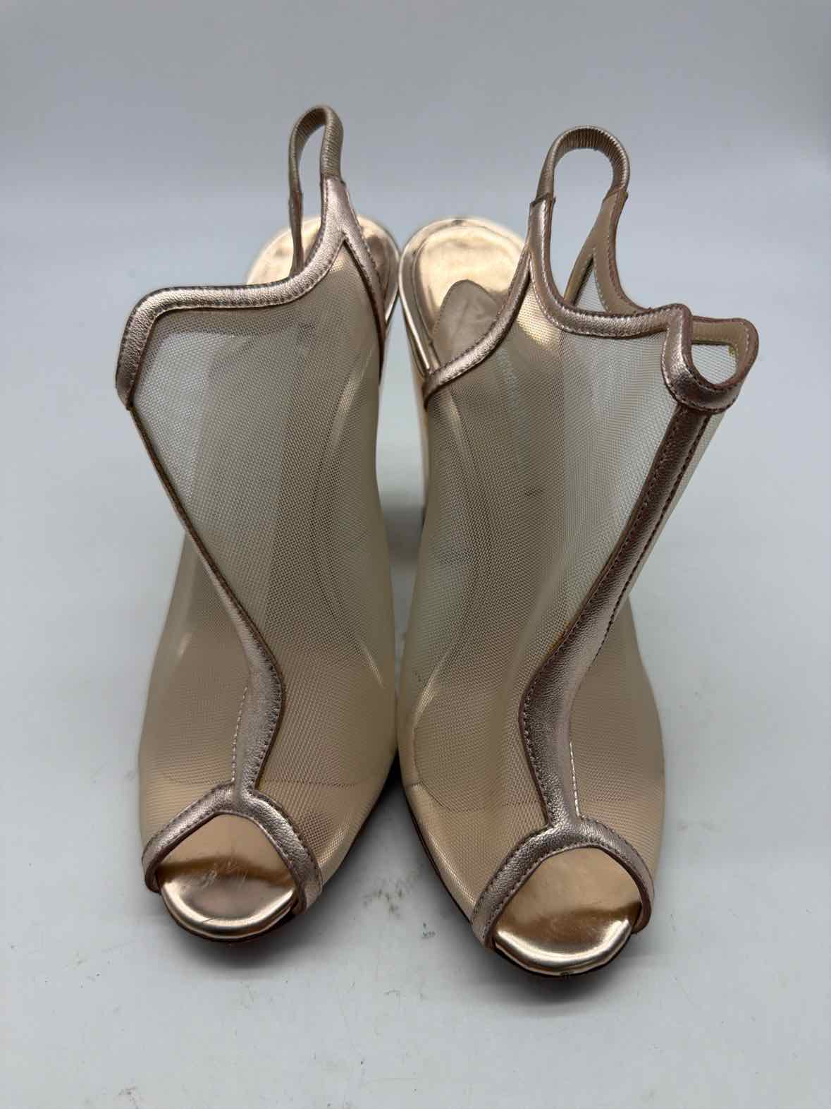 Pre-Owned Nicholas Kirkwood Gold Size 37 Caged Heels | True Fashionistas.