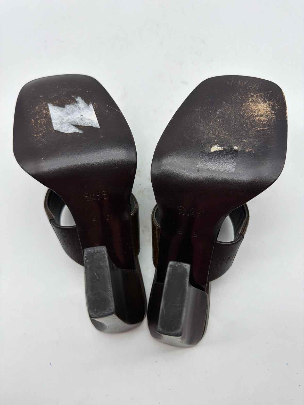Pre-Owned Gucci Brown Size 6 Mule Heels | True Fashionistas.