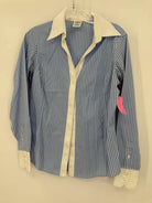 Pre-Owned Brooks Brothers Blue Size 6 Stripe Button Down | True Fashionistas.