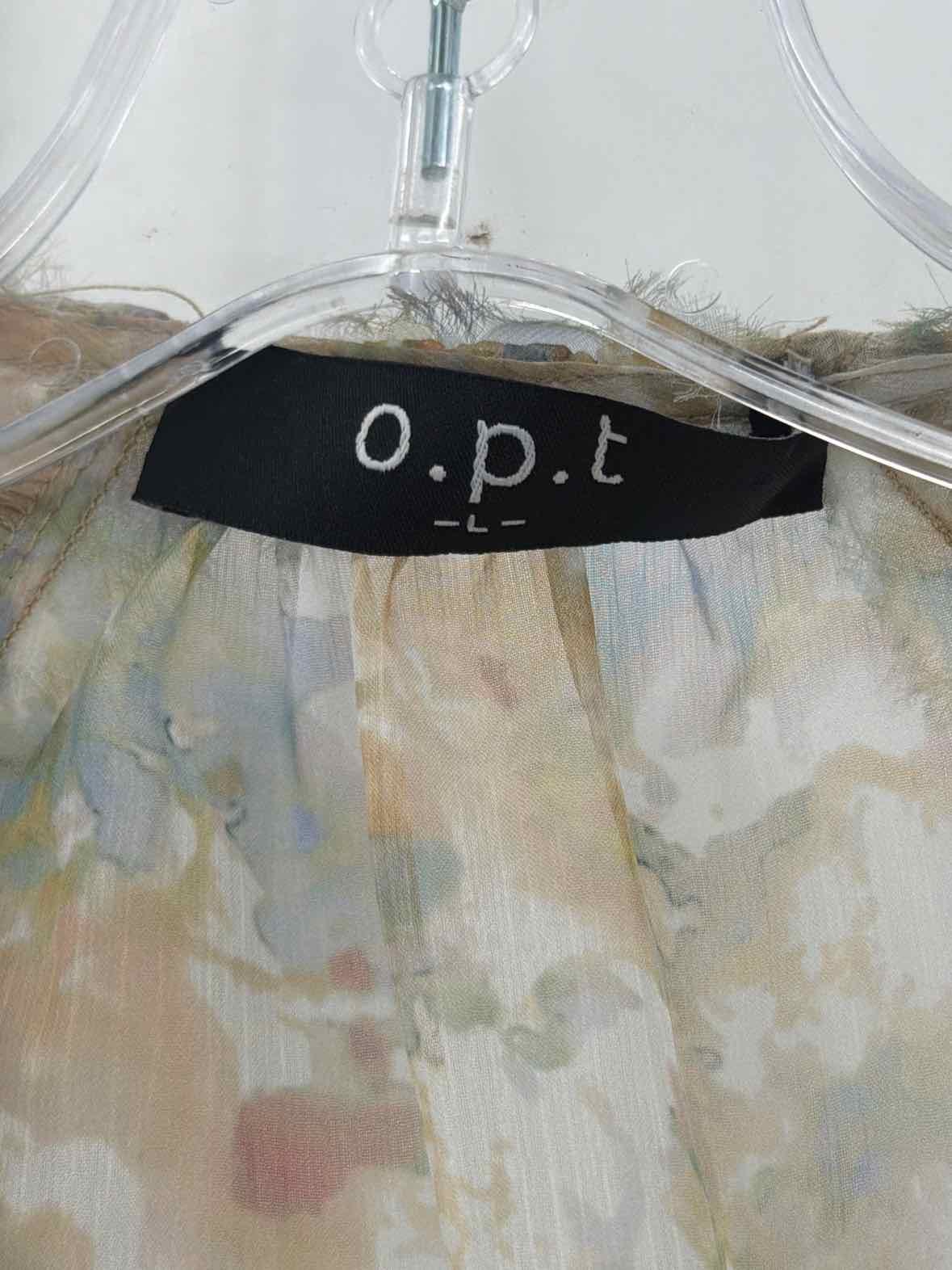 Pre-Owned O.P.T. Green Size Large Short Long Sleeve Dress | True Fashionistas.