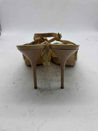 Pre-Owned Jimmy Choo Gold Size 11 Lace Slingback Heels | True Fashionistas.