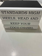 Set Of 4 Black & White Quotation Stacking  Books | True Fashionistas.