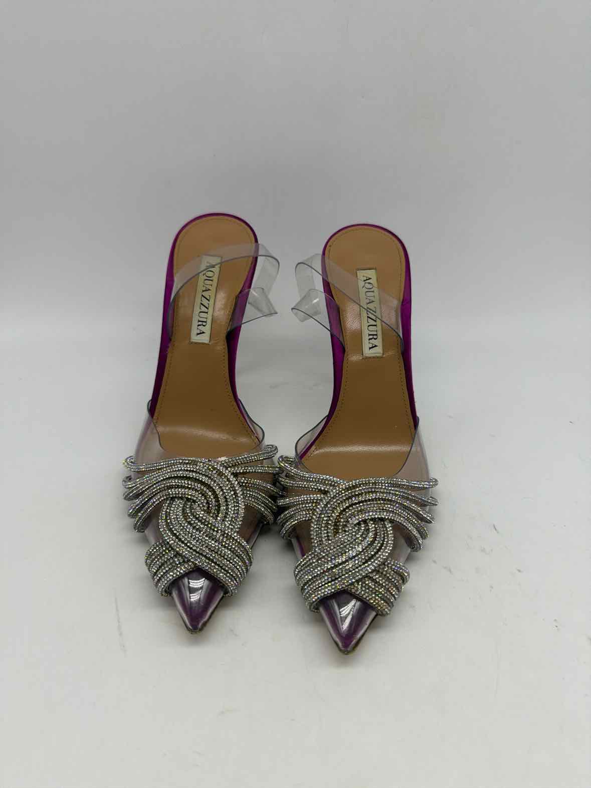 Pre-Owned Aquazzura Purple Size 37 Slingback Heels | True Fashionistas.
