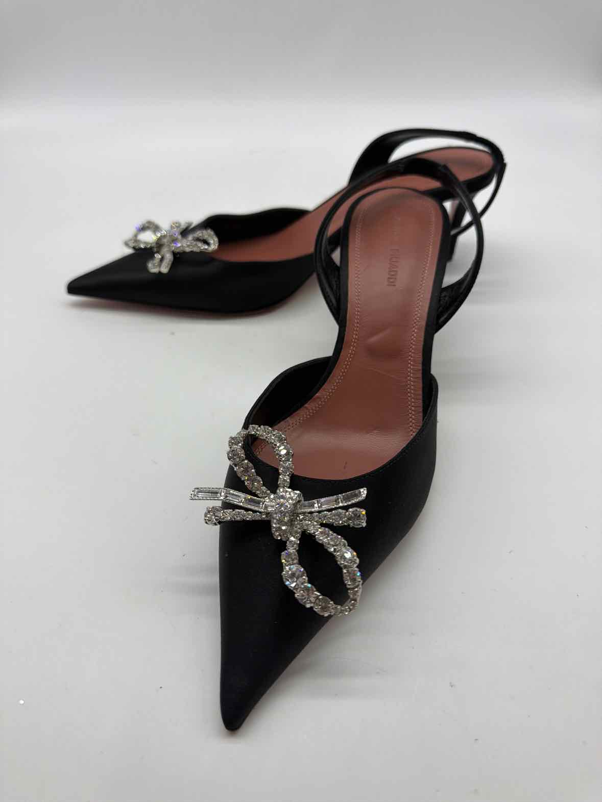 Pre-Owned Amina Muaddi Black Size 37.5 Slingback Heels | True Fashionistas.