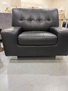 W. Schillig Black Leather Living Room Chair | True Fashionistas.