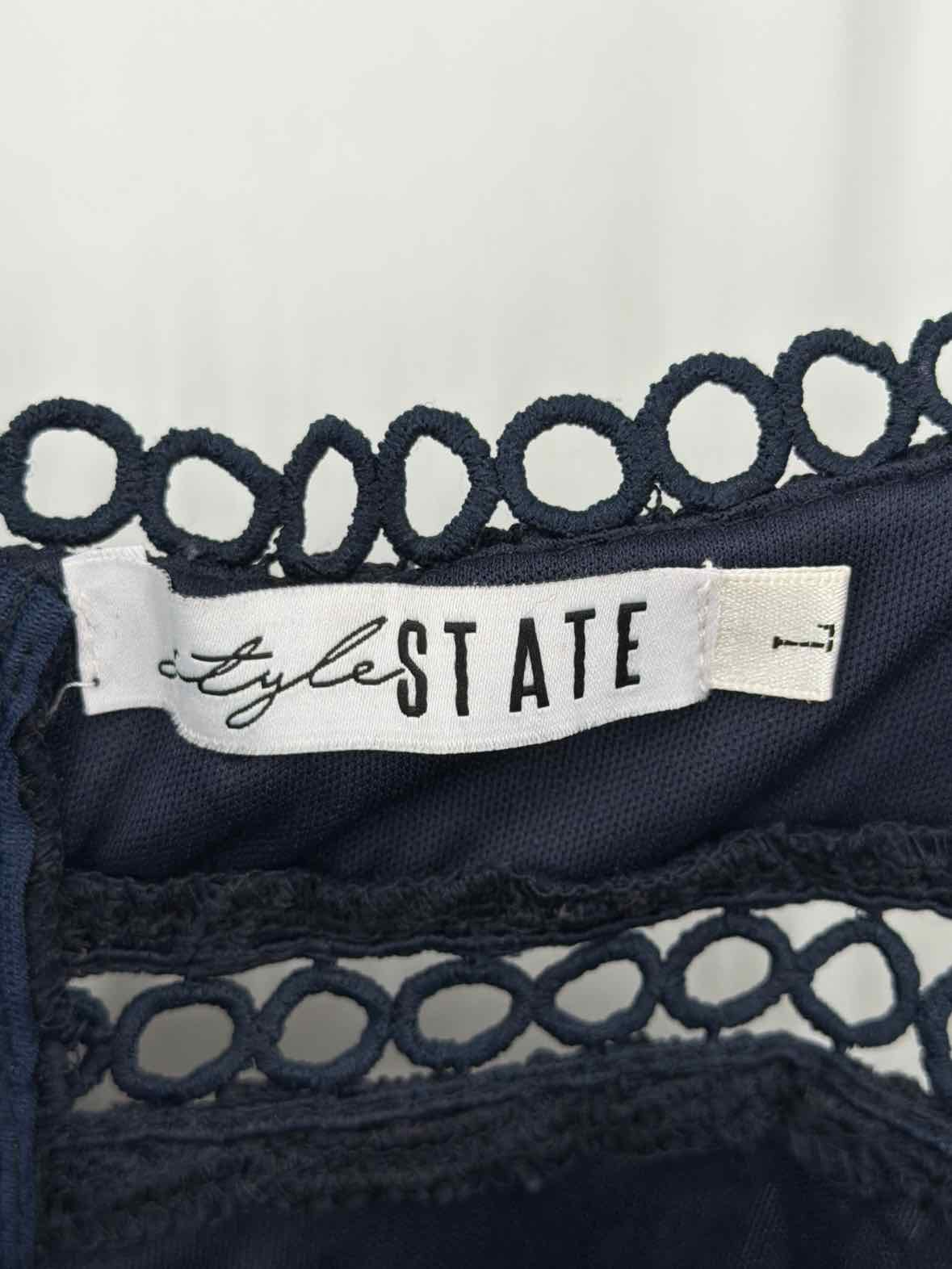 Pre-Owned Style State Navy Size Large Evening Long Sleeveless Dress | True Fashionistas.