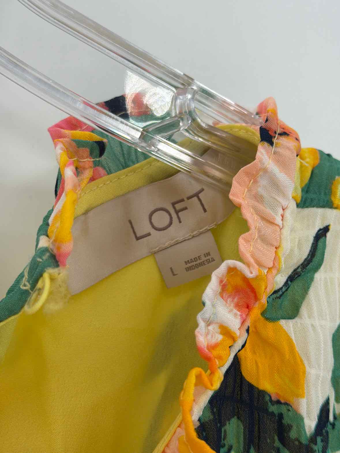 Pre-Owned Loft Yellow Size Large Short Sleeveless Dress | True Fashionistas.
