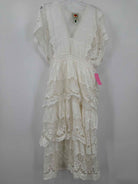 Pre-Owned Farm Rio White Size Small Long Short Sleeve Dress | True Fashionistas.