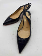 Pre-Owned Christian Louboutin Navy Size 36 Slingback Heels | True Fashionistas.