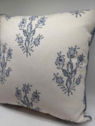 White & Blue Floral Pillow | True Fashionistas.