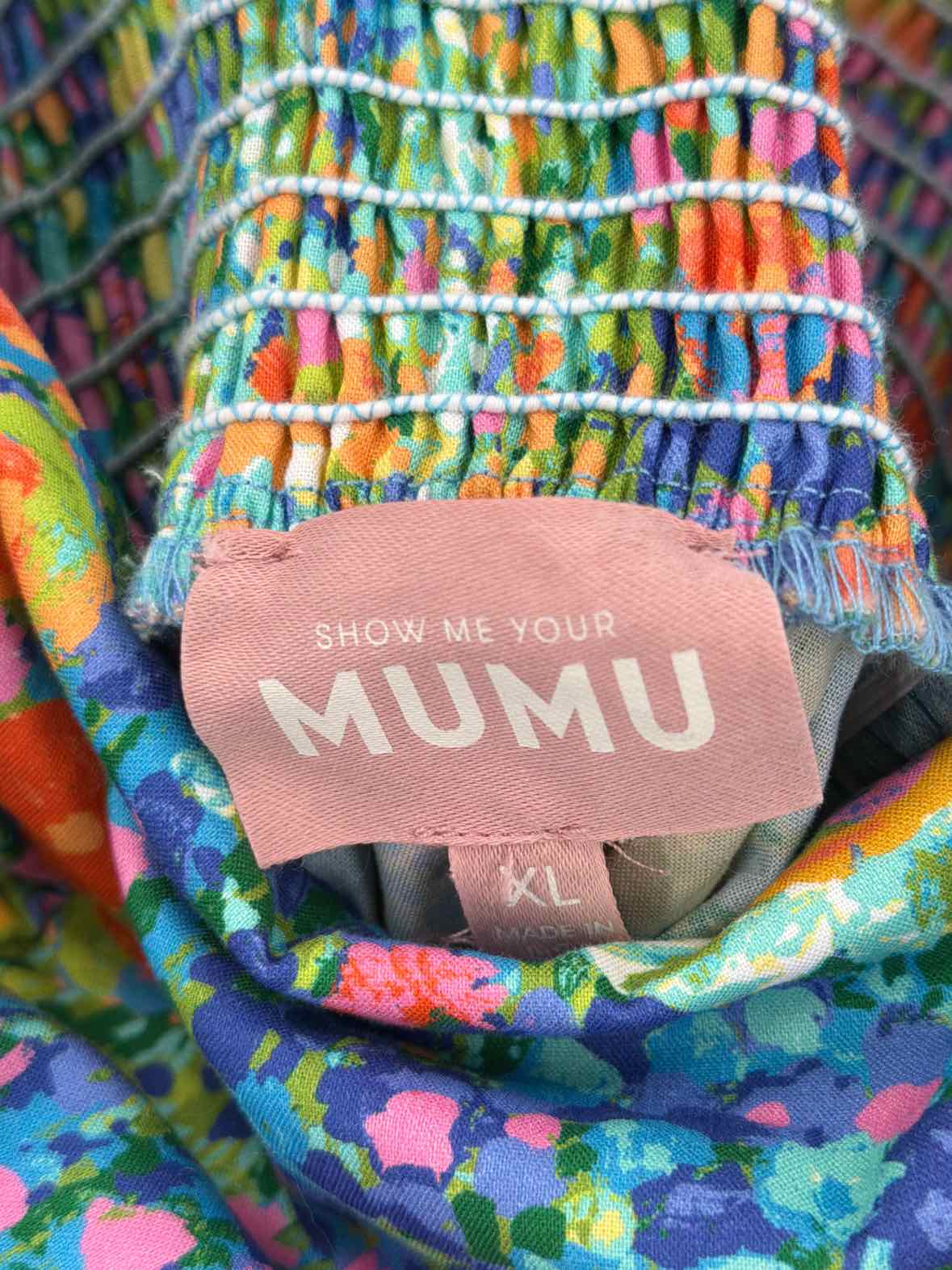 Pre-Owned Show Me Your Mumu Blue Size XL Floral Short Sleeveless Dress | True Fashionistas.