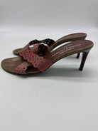 Pre-Owned Donald Pliner Tan Size 7.5 Mule Heels | True Fashionistas.