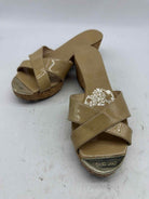 Pre-Owned Jimmy Choo Tan Size 6.5 Mule Sandals | True Fashionistas.
