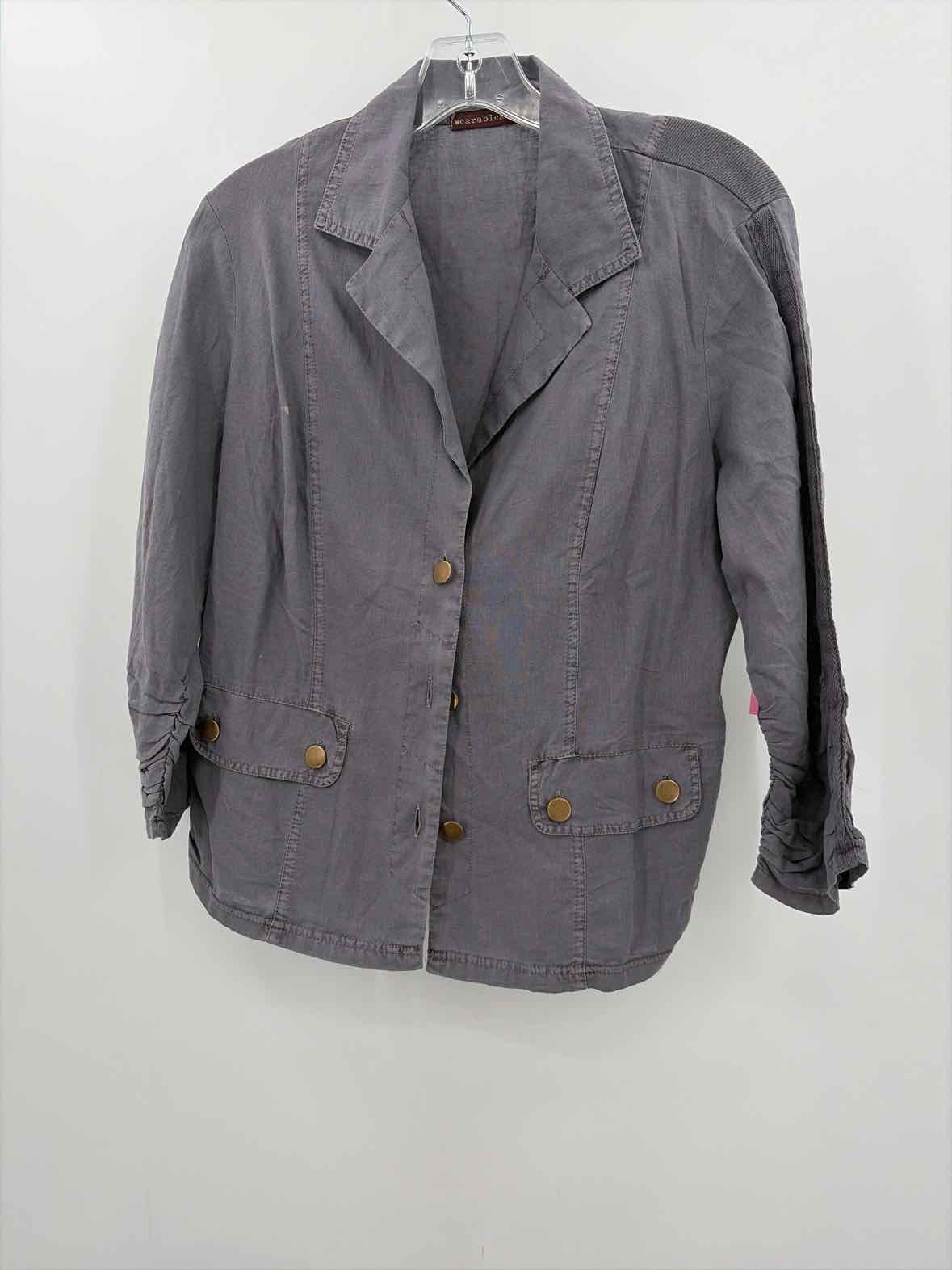Wearables Grey Size Medium Button Jacket | True Fashionistas.