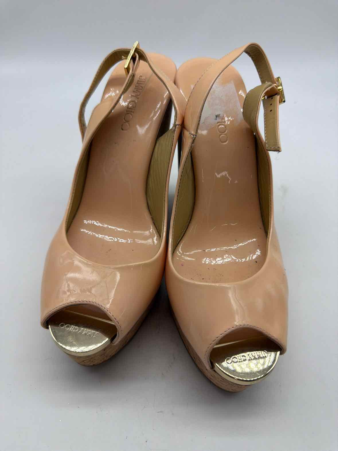 Pre-Owned Jimmy Choo Pink Size 35.5 Wedge Heels | True Fashionistas.