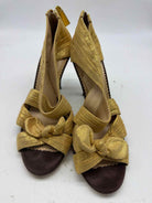 Pre-Owned Charlotte Olympia Gold Size 8.5 Caged Heels | True Fashionistas.