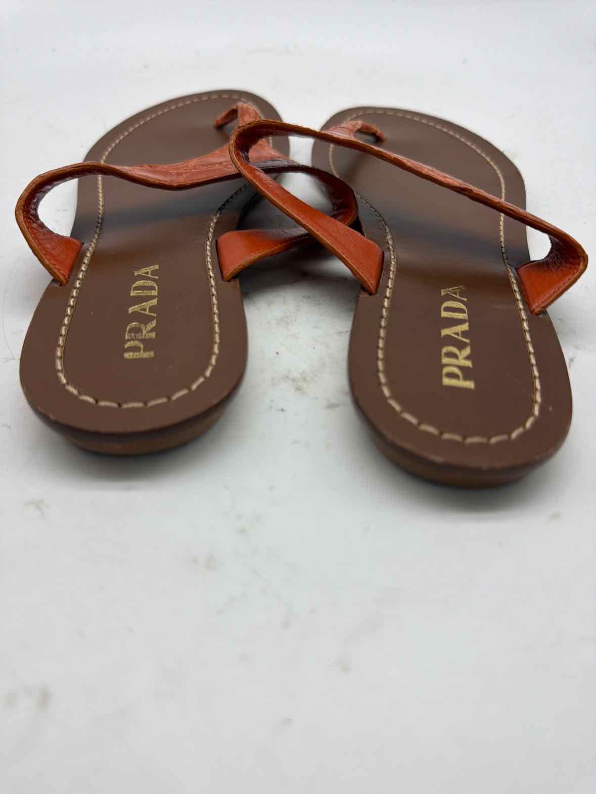 Pre-Owned Prada Orange Size 40 Thong Sandals | True Fashionistas.
