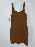 Pre-Owned Babaton Tan Size Medium Knit Short Sleeveless Dress | True Fashionistas.