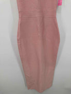 Pre-Owned House of London Pink Size Medium Knit Bodycon Midi Sleeveless Dress | True Fashionistas.