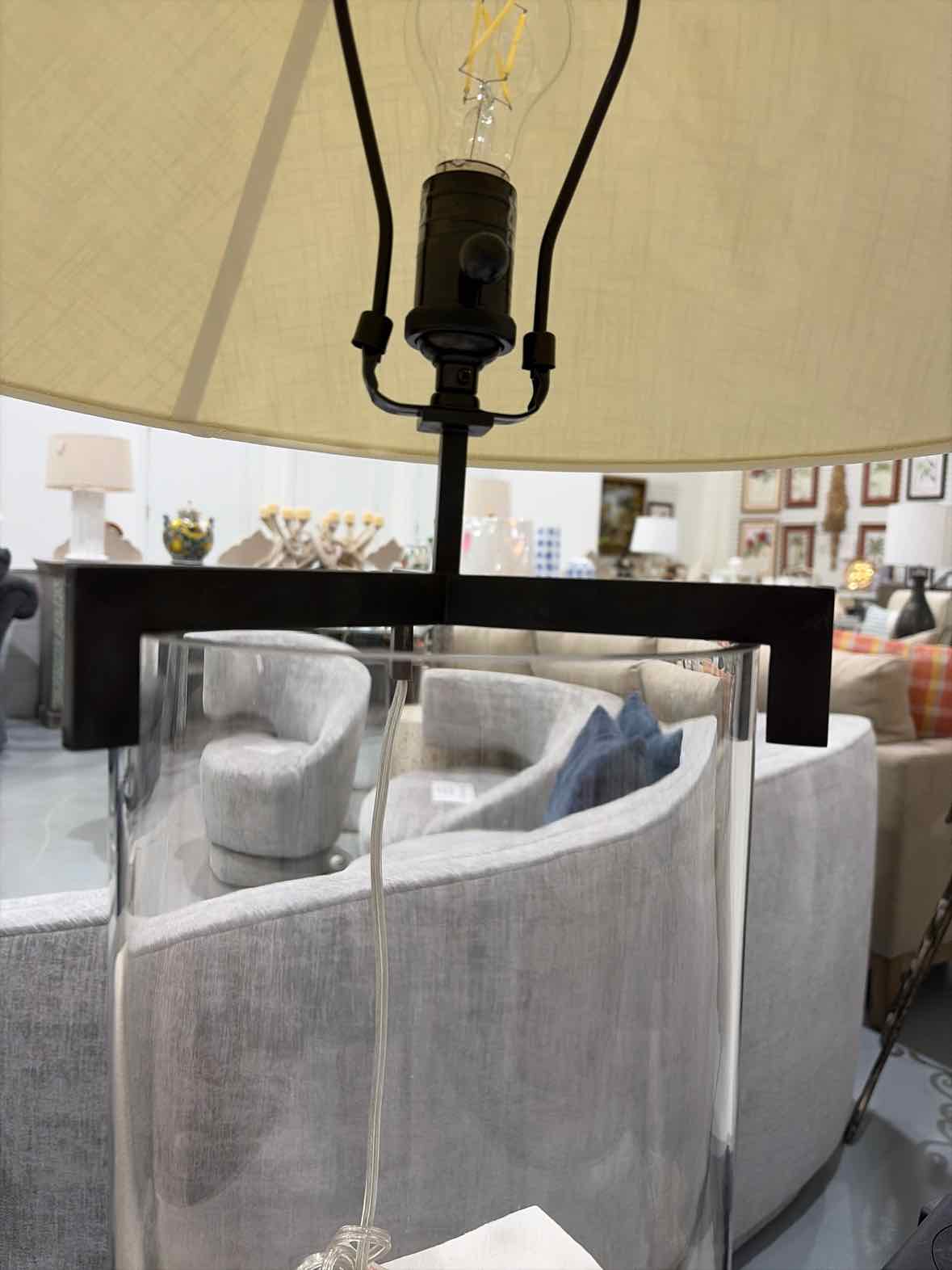 Clear Glass & Metal Accent Lamp | True Fashionistas.
