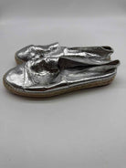 Pre-Owned Chanel Silver Size 39 Espadrille Flats | True Fashionistas.