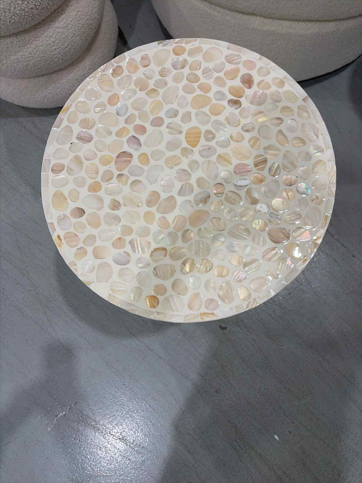 Ivory Capiz End Table | True Fashionistas.