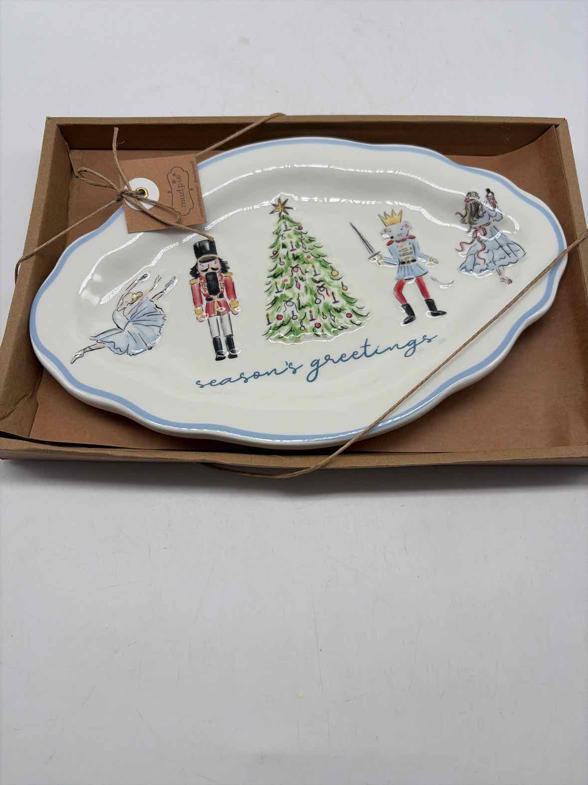 White Ceramic Christmas Tray | True Fashionistas.