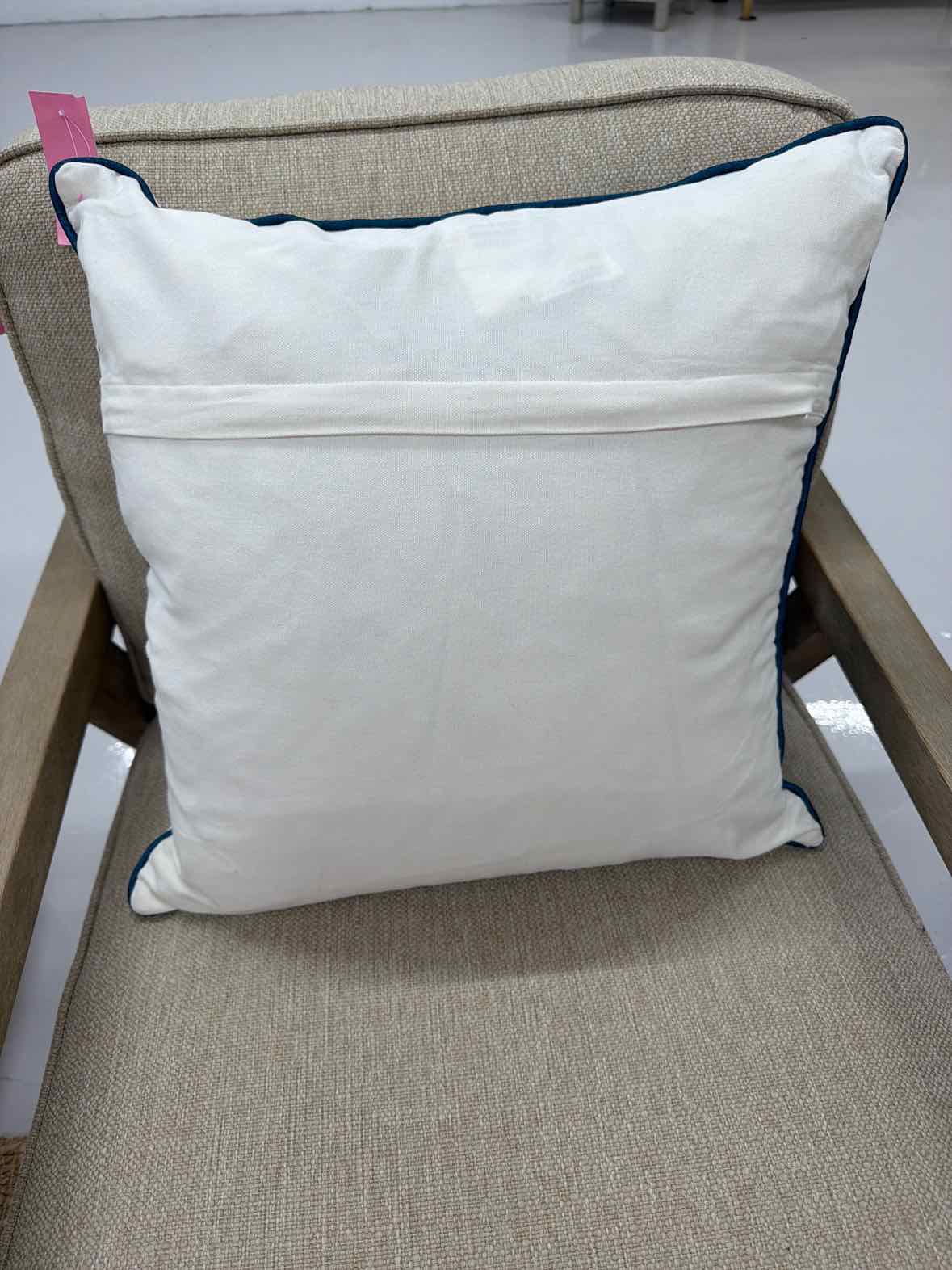 White and Blue Square Pillow | True Fashionistas.