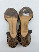 Pre-Owned Manolo Blahnik Tan Size 7.5 Animal Print Ankle Strap Heels | True Fashionistas.