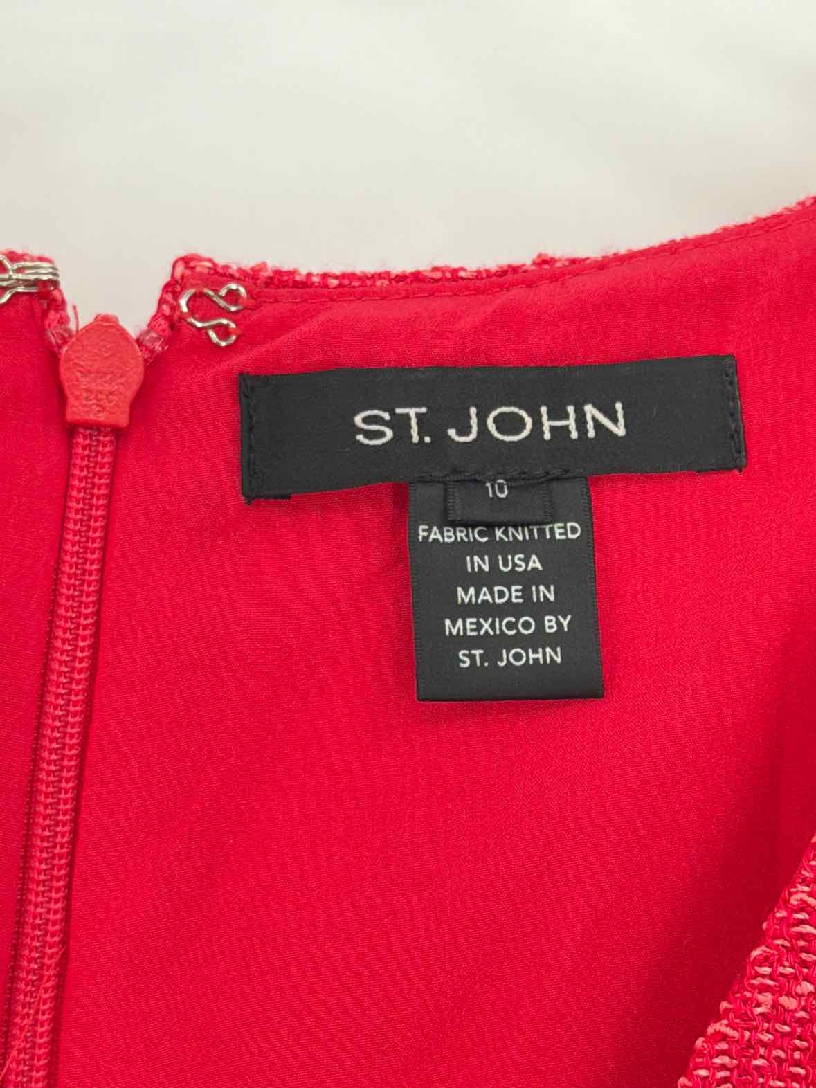 Pre-Owned St John Pink Size 10 Knit Short Sleeveless Dress | True Fashionistas.