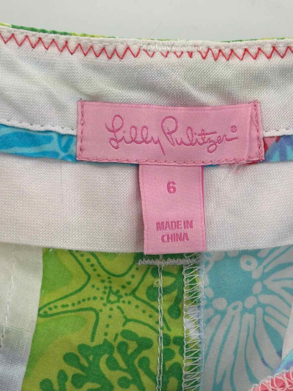 Pre-Owned Lilly Pulitzer Blue Size 6 Vintage Printed Pants | True Fashionistas.