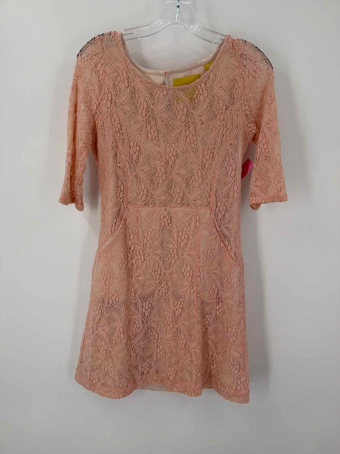 Pre-Owned Maeve Pink Size Small Lace Short Long Sleeve Dress | True Fashionistas.