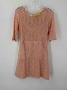 Pre-Owned Maeve Pink Size Small Lace Short Long Sleeve Dress | True Fashionistas.