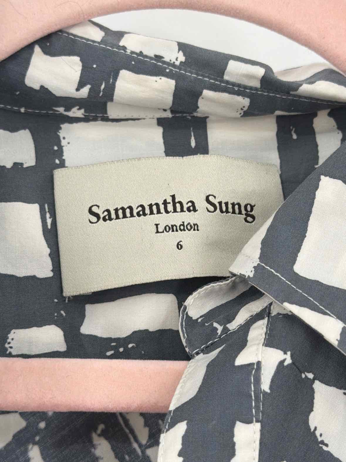 Pre-Owned Samantha Sung Grey Size 6 Short Long Sleeve Dress | True Fashionistas.
