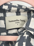 Pre-Owned Samantha Sung Grey Size 6 Short Long Sleeve Dress | True Fashionistas.