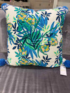 Lilly Pulitzer Blue & Green Floral Pillow | True Fashionistas.