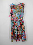 Pre-Owned New York & Co Blue Size Medium Floral Short Sleeveless Dress | True Fashionistas.