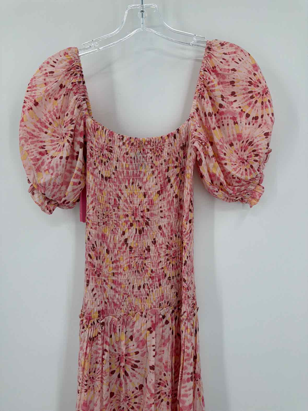 Pre-Owned Misa Pink Size Small Long Short Sleeve Dress | True Fashionistas.
