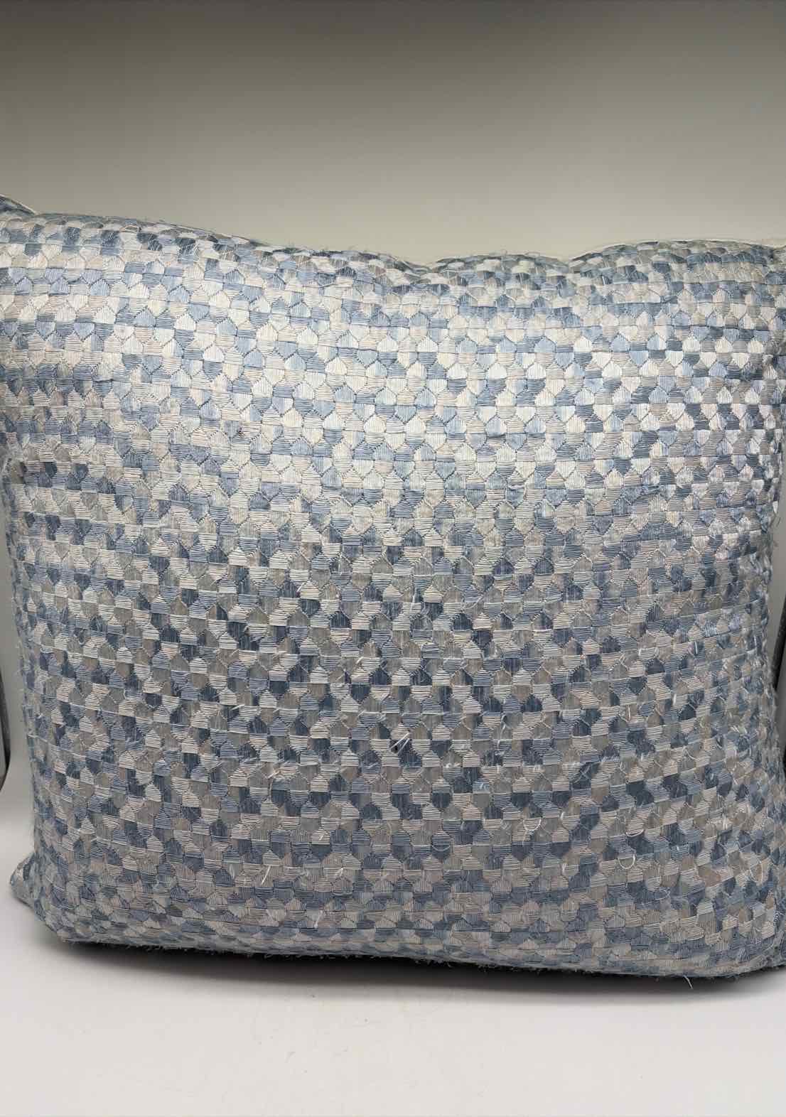 Light Blue/ Grey Cotton Blend Pillow | True Fashionistas.
