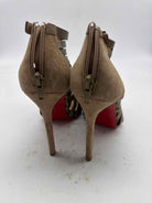 Pre-Owned Christian Louboutin Gold Size 8 Caged Heels | True Fashionistas.