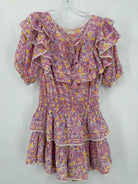 Pre-Owned Love Shack Fancy Pink Size Large Short Short Sleeve Dress | True Fashionistas.