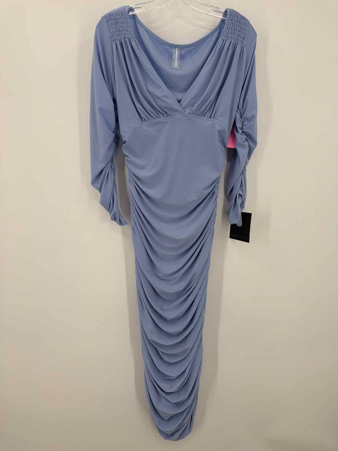 Pre-Owned Norma Kamali Blue Size Medium Long Long Sleeve Dress | True Fashionistas.