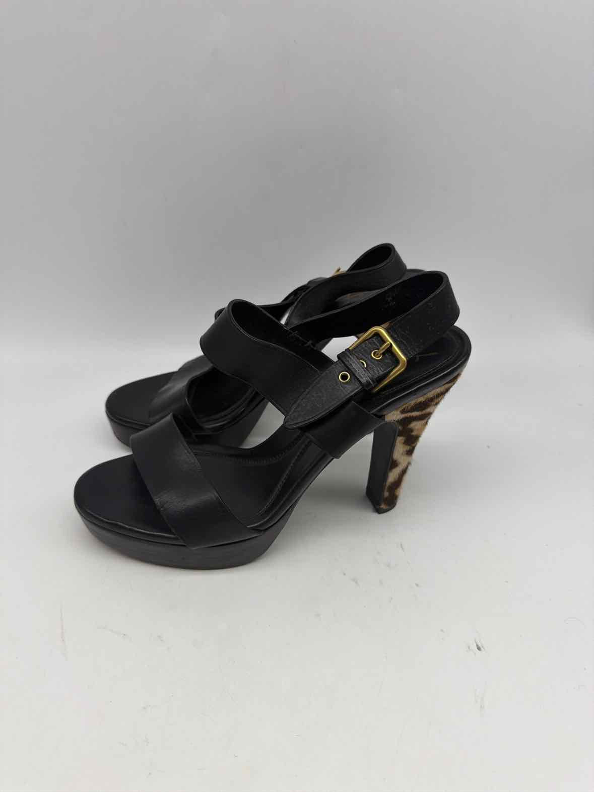 Pre-Owned Yves Saint Laurent Black Size 37.5 Strappy Heels | True Fashionistas.