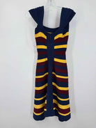 Pre-Owned Herve Leger Blue Size XXS Stripe Bodycon Short Sleeveless Dress | True Fashionistas.