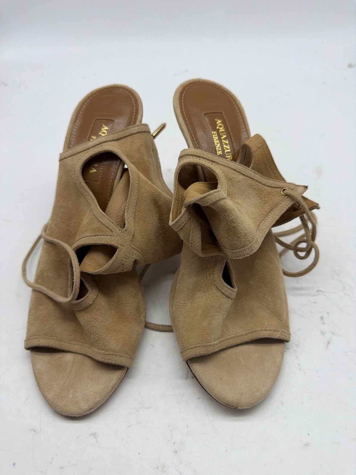 Pre-Owned Aquazzura Tan Size 6 Strappy Heels | True Fashionistas.
